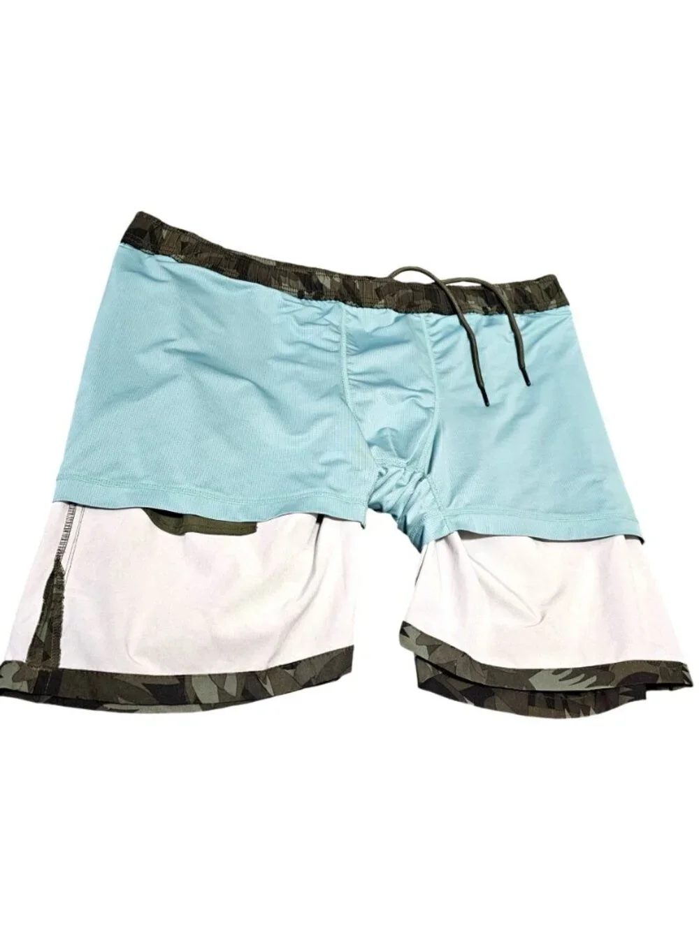 Goodfellow & Co Mens XL Green Camo Swim Trunks With Mesh Lining & Zipper Pocket